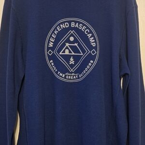 Eddie Bauer Royal Blue Waffle Knit Outdoor Pullover